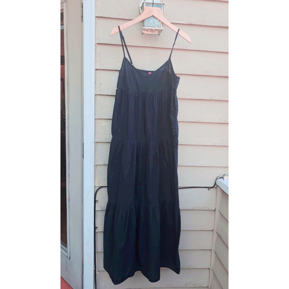 H&M Tiered Maxi Dress in Faded Black